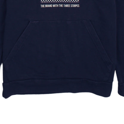 Adidas Boys Blue Pullover Hoodie 14 Years Regular Fit Graphic Print
