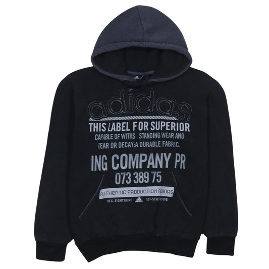 Mens UK Size M adidas Black Pullover Hoodie