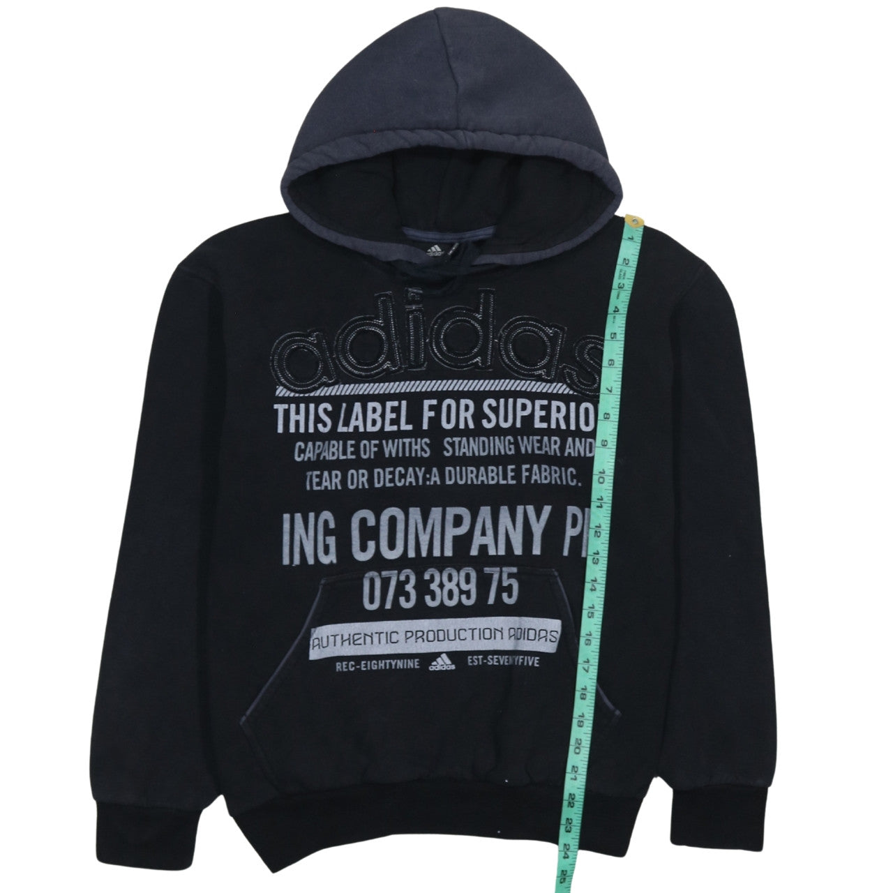 Mens UK Size M adidas Black Pullover Hoodie