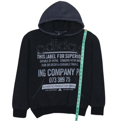 Mens UK Size M adidas Black Pullover Hoodie