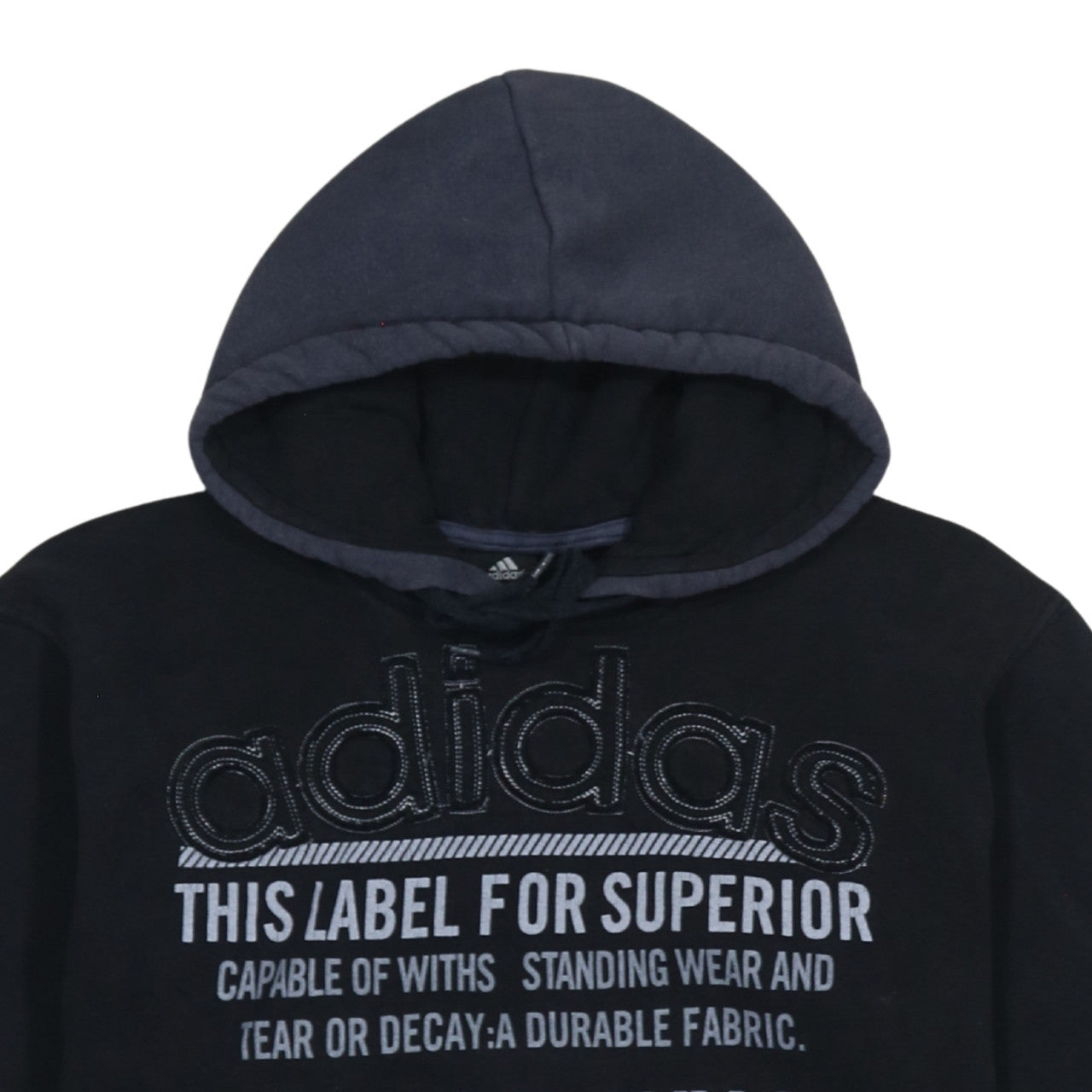 Mens UK Size M adidas Black Pullover Hoodie