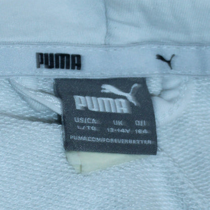 Puma Boys Black & White Full Zip Hoodie 13-14 Years Cotton Blend Sportswear