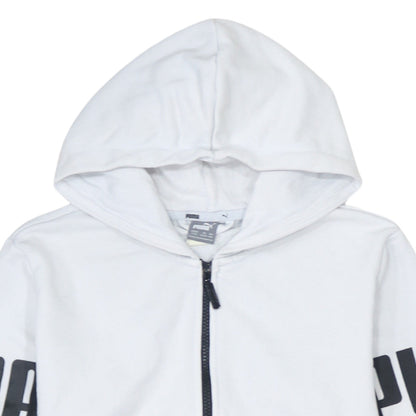 Puma Boys Black & White Full Zip Hoodie 13-14 Years Cotton Blend Sportswear