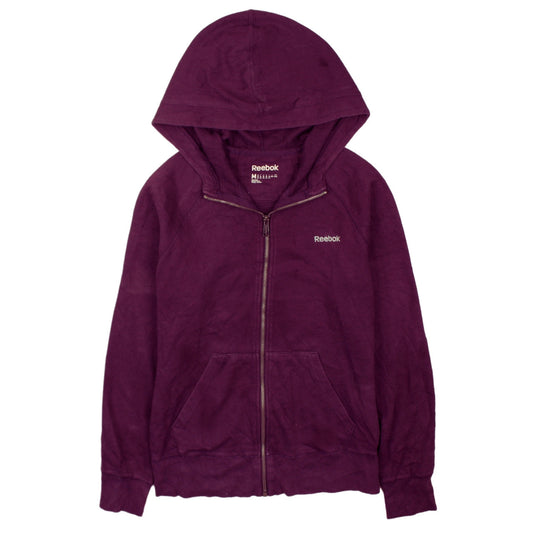 Womens UK Size M Reebok Purple Full Zip Hoodie