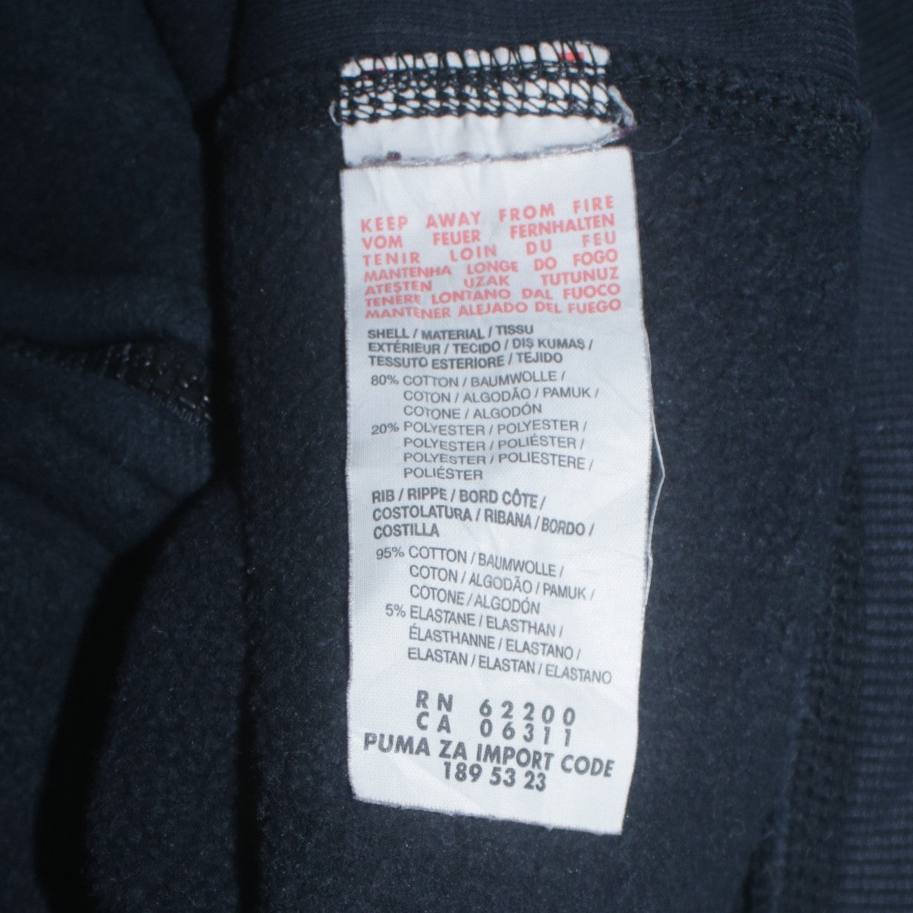 Mens UK Size M PUMA Blue Full Zip Hoodie