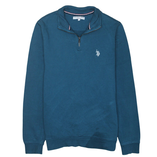 Mens UK Size S U.S. Polo Assn. Blue Henley Sweatshirt