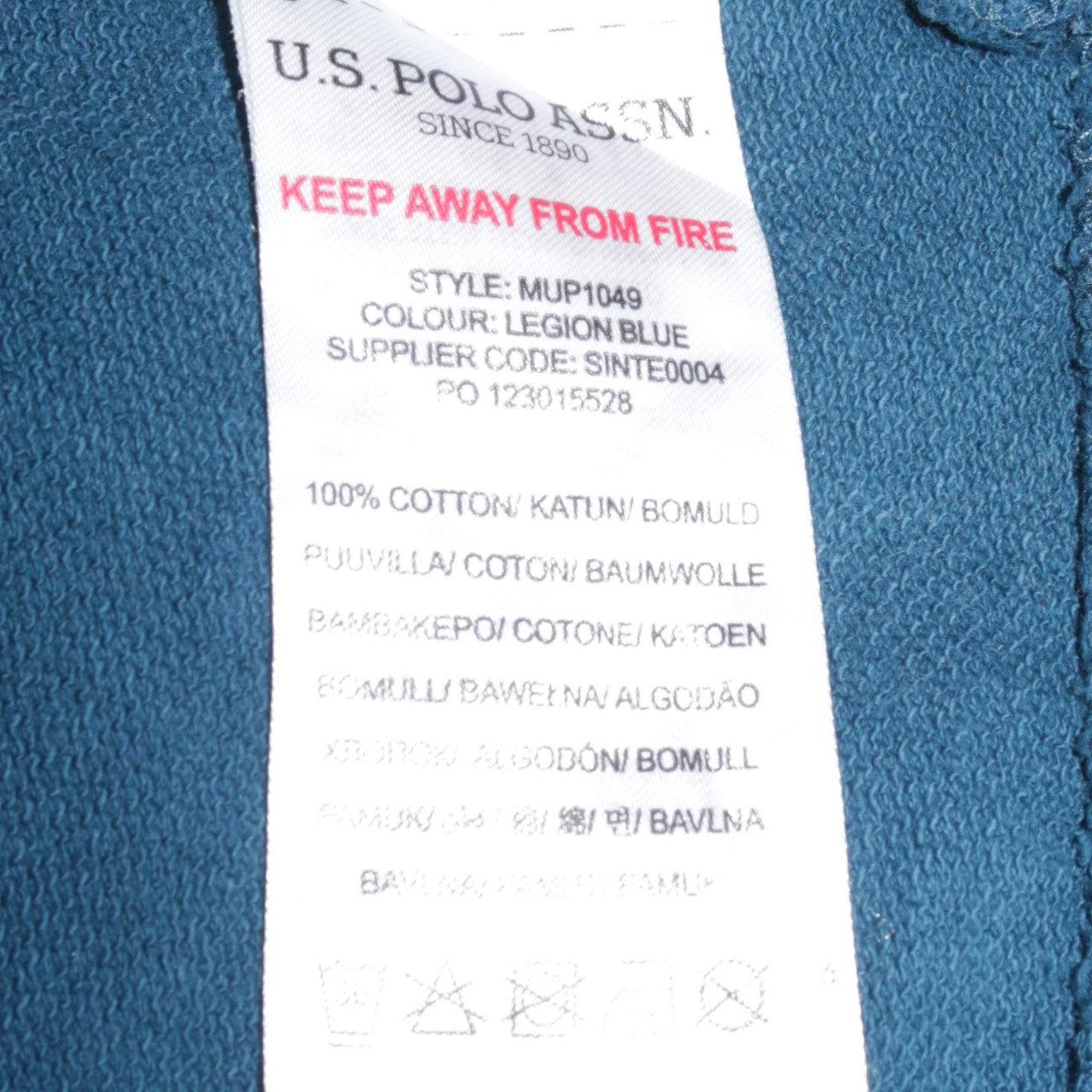 Mens UK Size S U.S. Polo Assn. Blue Henley Sweatshirt
