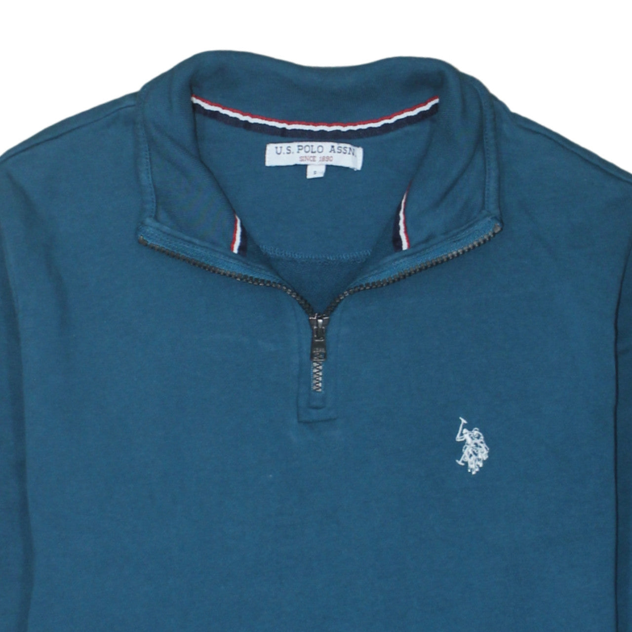 Mens UK Size S U.S. Polo Assn. Blue Henley Sweatshirt