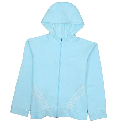 Womens UK Size 12 adidas Blue Full Zip Hoodie