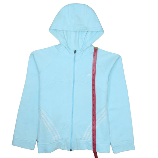 Womens UK Size 12 adidas Blue Full Zip Hoodie