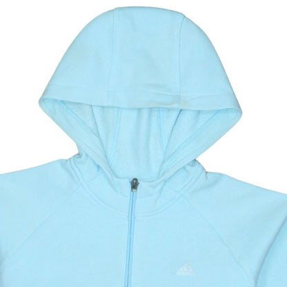 Womens UK Size 12 adidas Blue Full Zip Hoodie