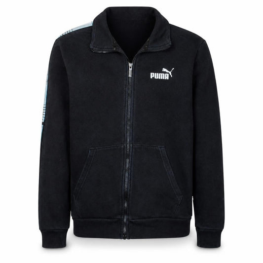 Front view of Puma Men's Black Small Track Jacket Full Zip Fleece Sportswear