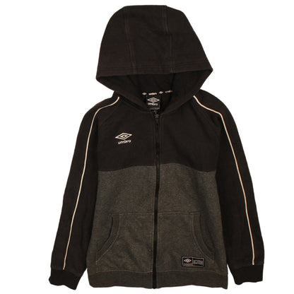 Umbro Boys Black Full Zip Hoodie 12-13 Years Colourblock Sportswear