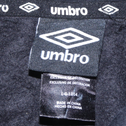 Umbro Boys Black Full Zip Hoodie 12-13 Years Colourblock Sportswear