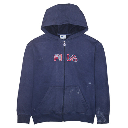 Mens UK Size M FILA Blue Full Zip Hoodie
