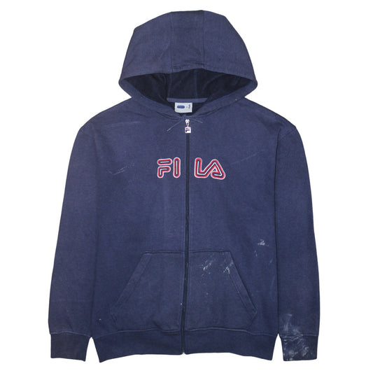 Mens UK Size M FILA Blue Full Zip Hoodie