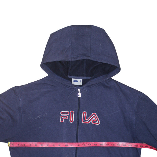 Mens UK Size M FILA Blue Full Zip Hoodie