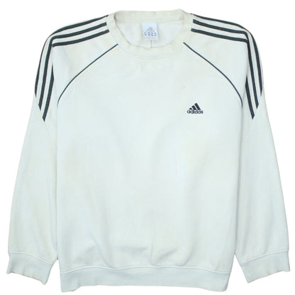 Mens UK Size L adidas White Pullover Sweatshirt