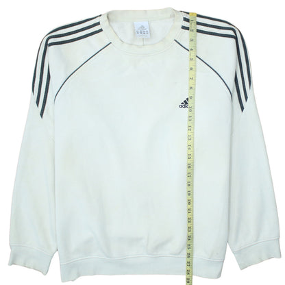 Mens UK Size L adidas White Pullover Sweatshirt