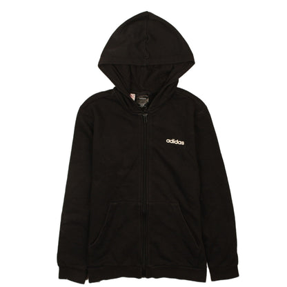 Adidas Boys Black Full Zip Hoodie 12-13 Years Hooded Sweatshirt