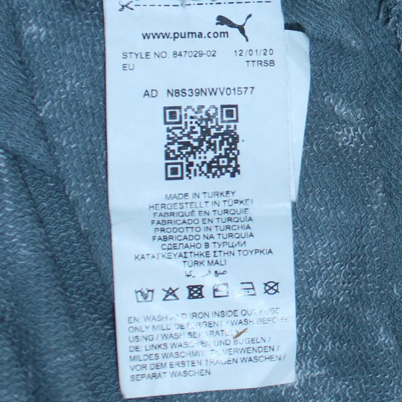 Mens UK Size S PUMA Grey Pullover Hoodie
