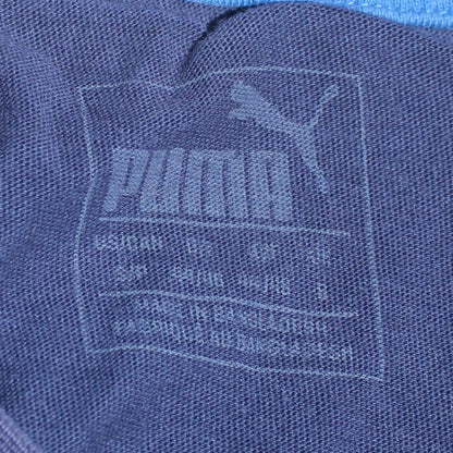 Puma Men's Blue Graphic Print Crew Neck Cotton T-Shirt Size M