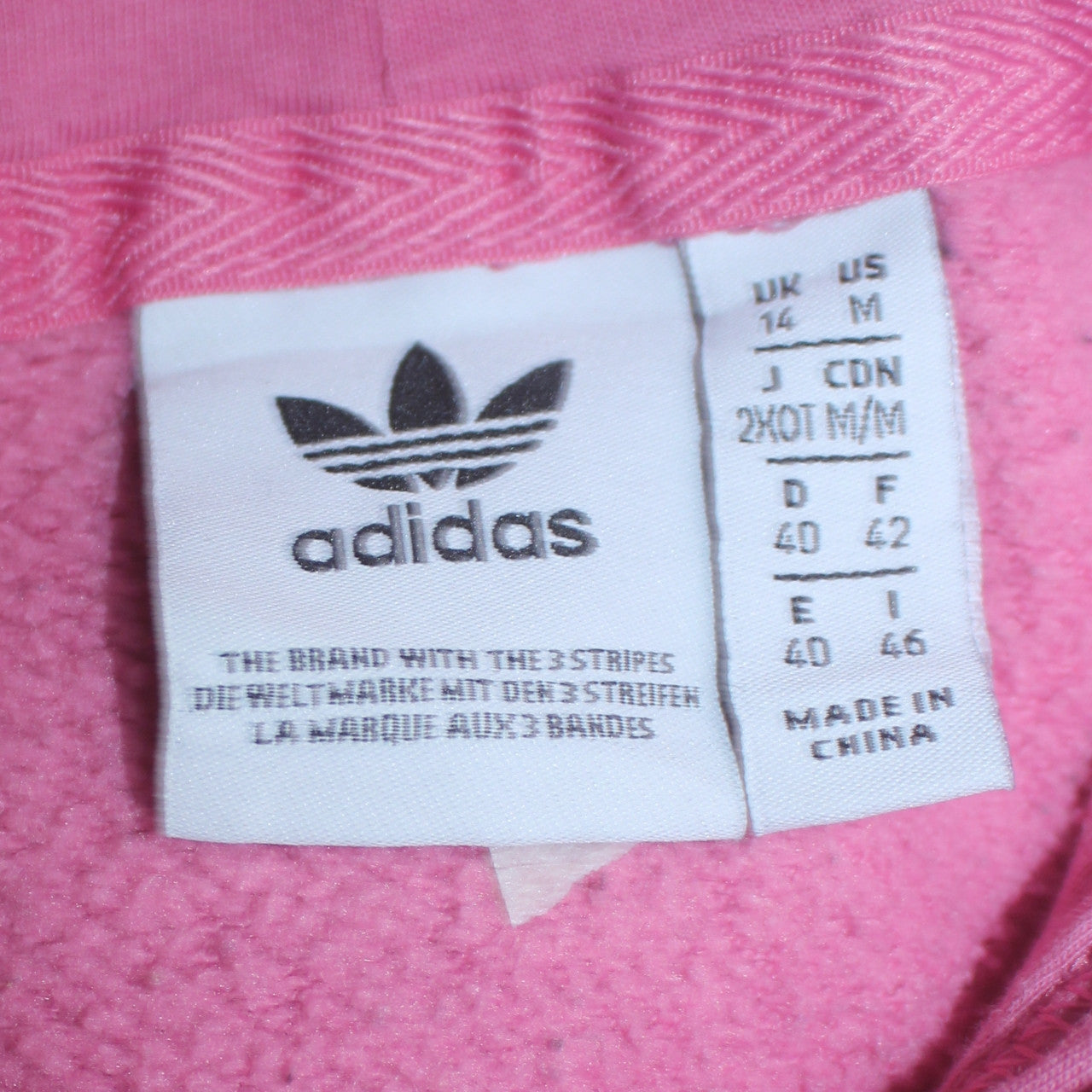 Womens UK Size 14 adidas Pink Pullover Hoodie