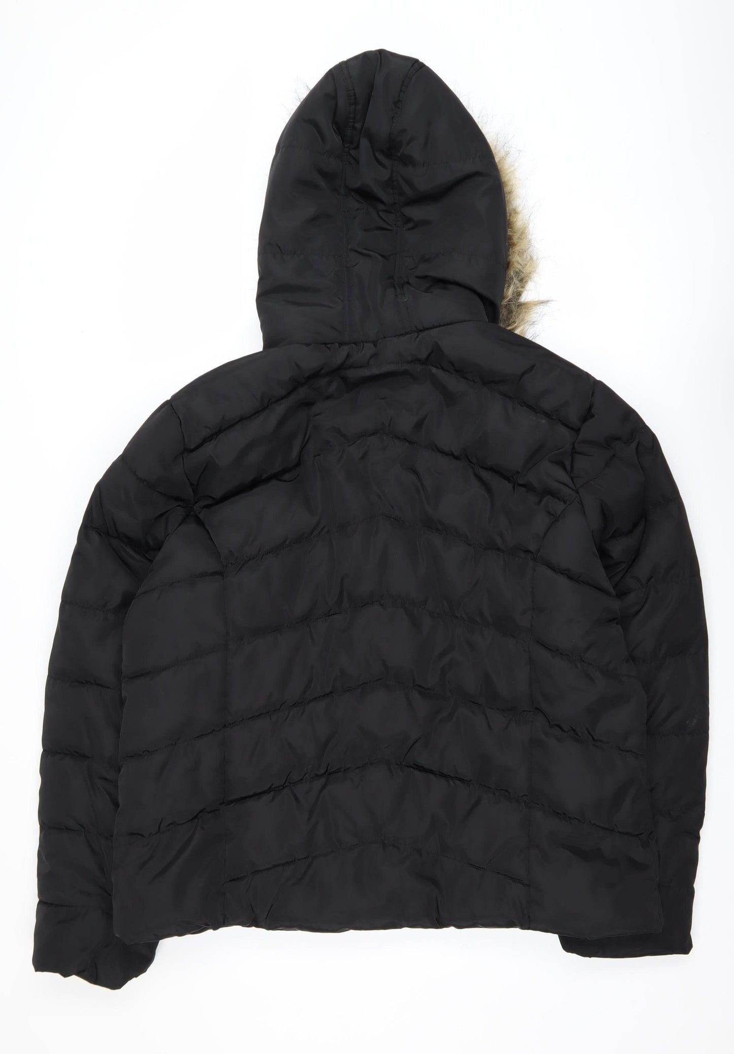 Womens UK Size 18 PRETTYLITTLETHING Black Puffer Jacket