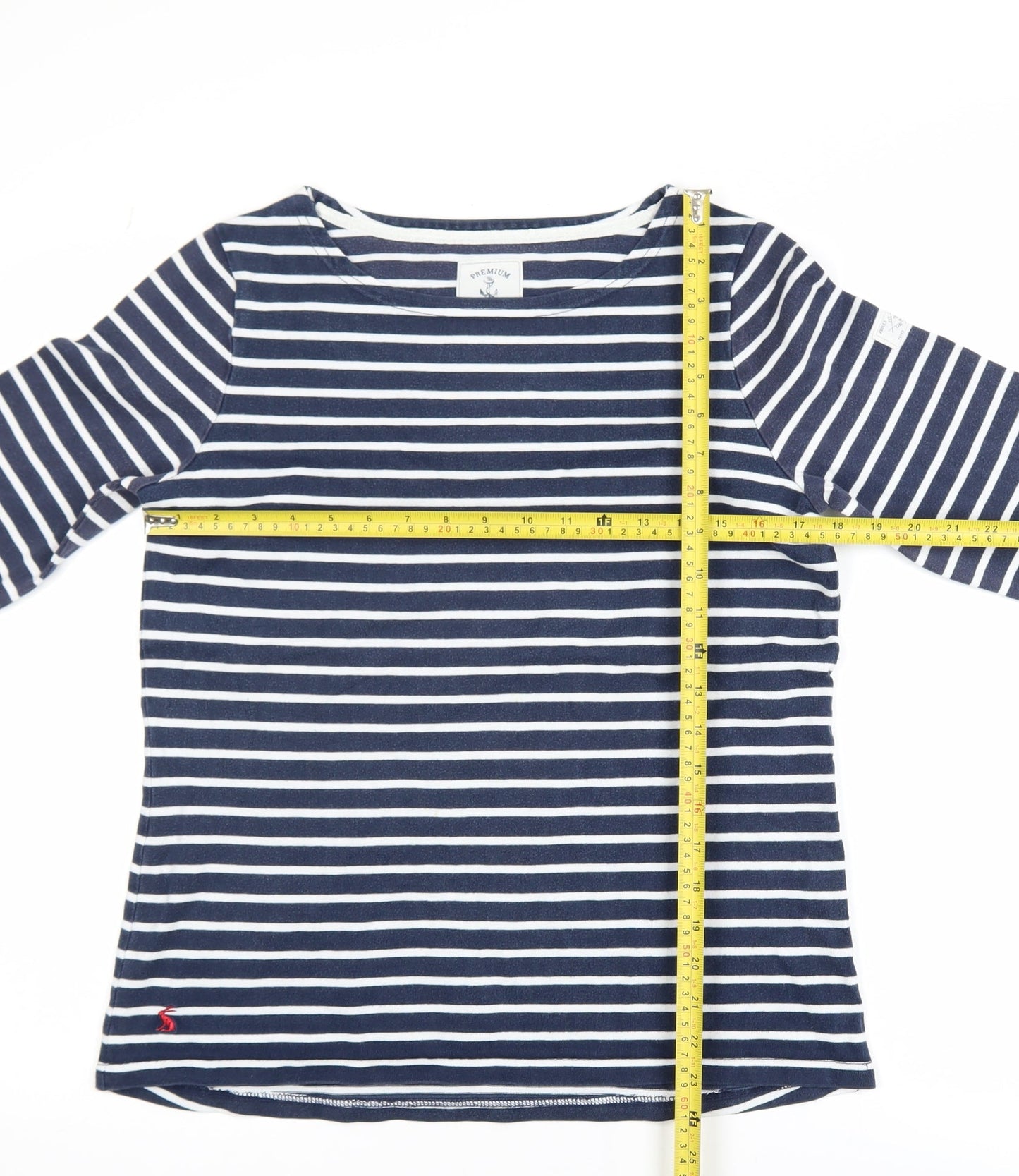 Joules Womens Blue Striped Long Sleeve Cotton Nautical T-Shirt UK 12