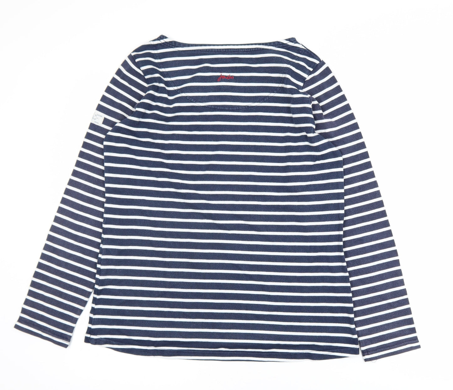 Joules Womens Blue Striped Long Sleeve Cotton Nautical T-Shirt UK 12