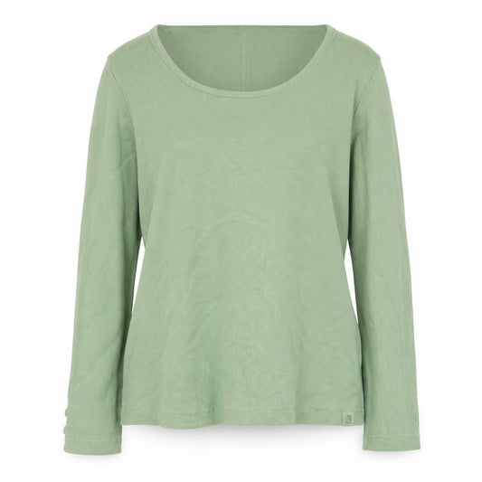 FatFace Women’s Green Long Sleeve Scoop Neck Cotton Top Size 16