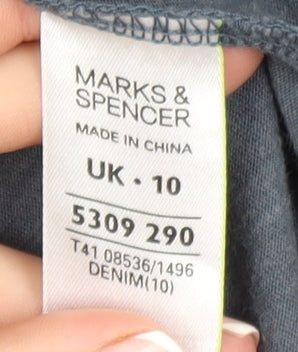 Womens UK Size 10 Marks and Spencer Blue Basic T-Shirt