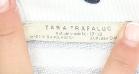 Womens UK Size S Zara Trafaluc Black Basic T-Shirt