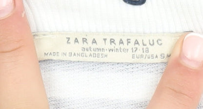Womens UK Size S Zara Trafaluc Black Basic T-Shirt