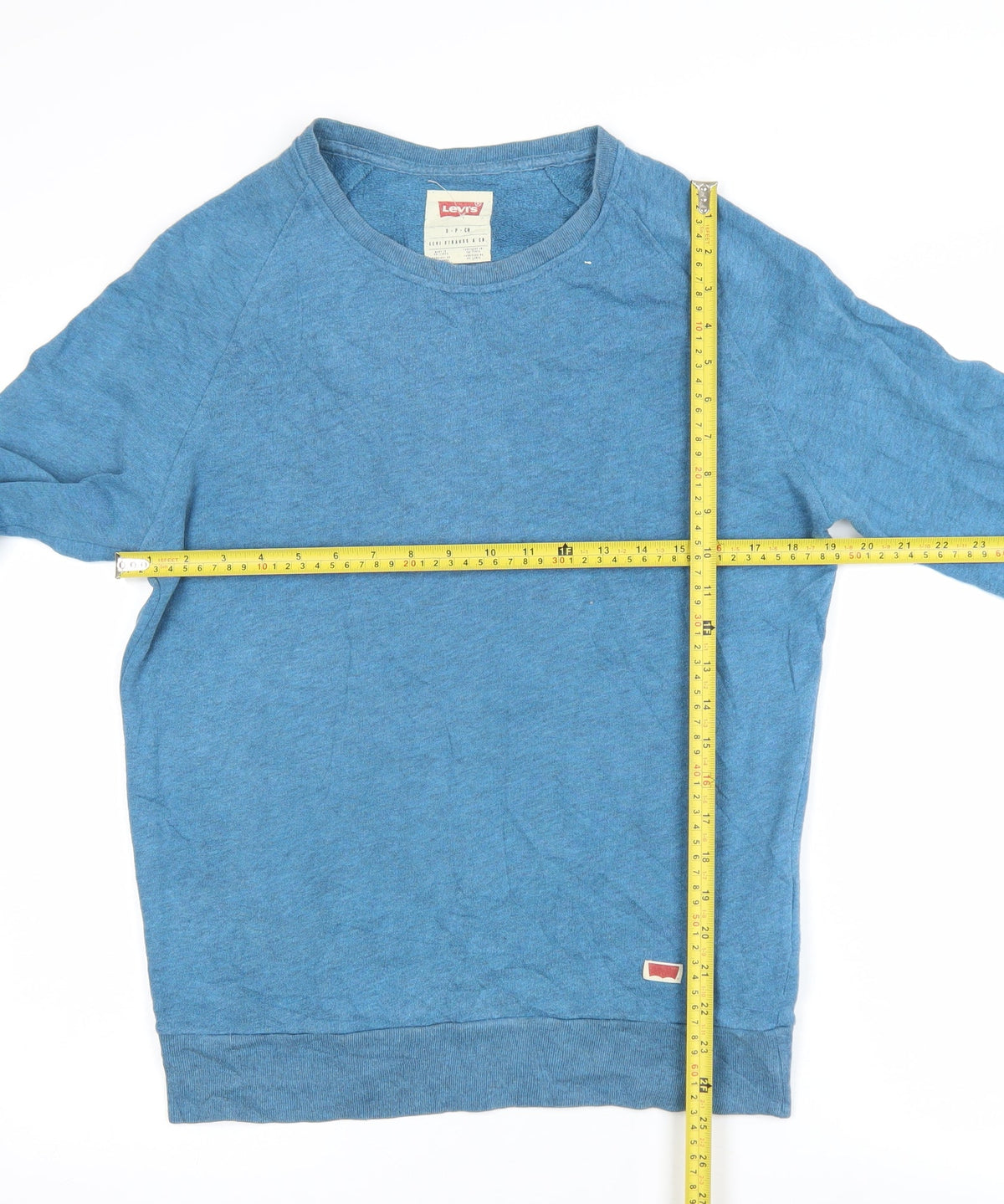 Levi's Men's Blue Cotton Blend Crew Neck Pullover Jumper Size S