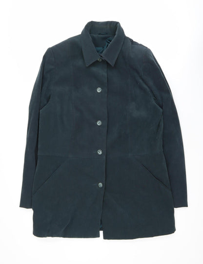 Womens UK Size 14 Style by EWM Blue Overcoat