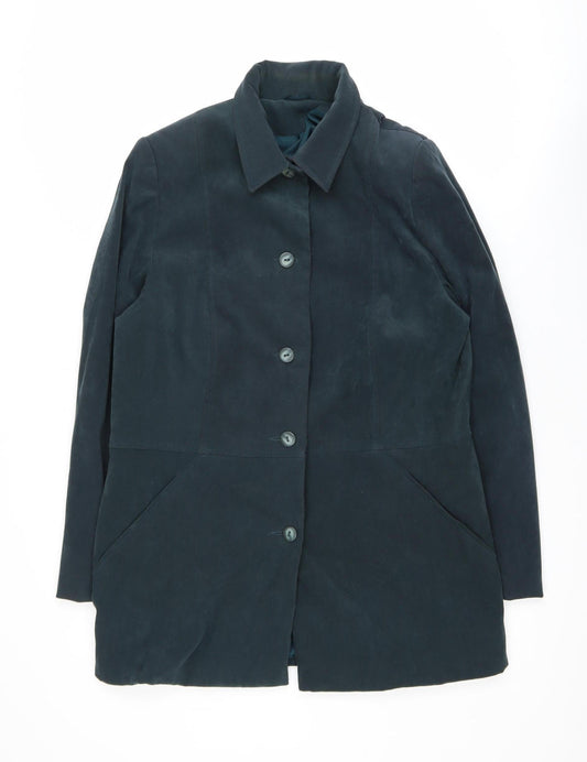 Womens UK Size 14 Style by EWM Blue Overcoat