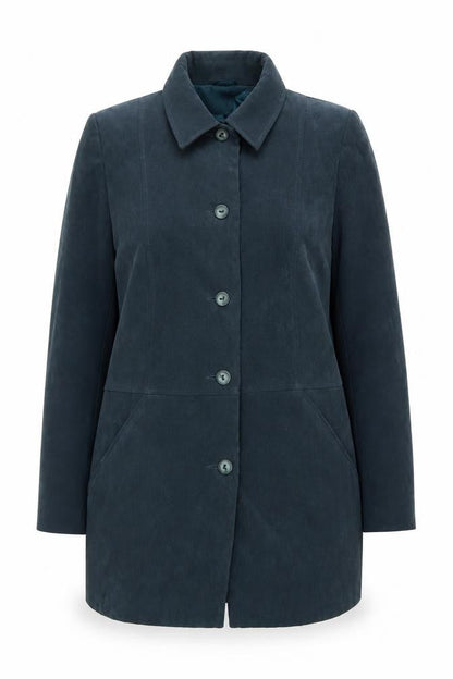 Womens UK Size 14 Style by EWM Blue Overcoat
