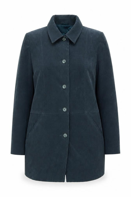 Womens UK Size 14 Style by EWM Blue Overcoat