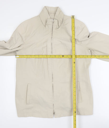 Bm Women’s Beige Size 12 Lightweight Cotton Blend Zip Jacket