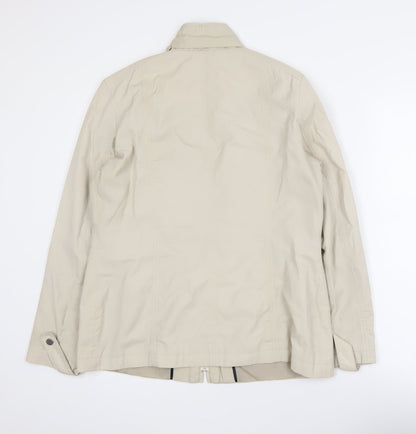 Bm Women’s Beige Size 12 Lightweight Cotton Blend Zip Jacket
