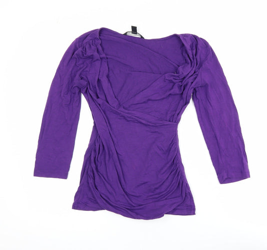 Womens UK Size XS Banana Republic Purple Wrap Blouse