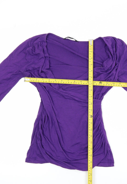 Womens UK Size XS Banana Republic Purple Wrap Blouse