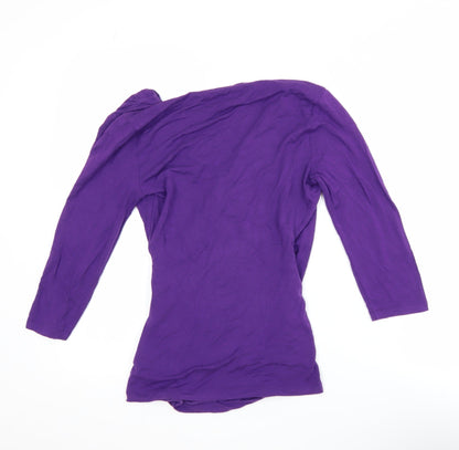 Womens UK Size XS Banana Republic Purple Wrap Blouse