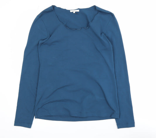 Womens UK Size L Sandwich Blue Basic T-Shirt