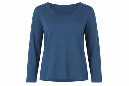 Womens UK Size L Sandwich Blue Basic T-Shirt
