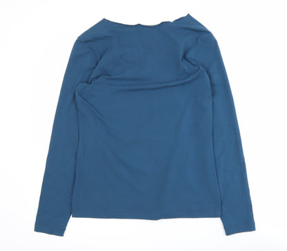 Womens UK Size L Sandwich Blue Basic T-Shirt