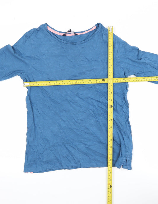 Crew Clothing Company Women's Blue 3/4 Sleeve Cotton Top Size 10