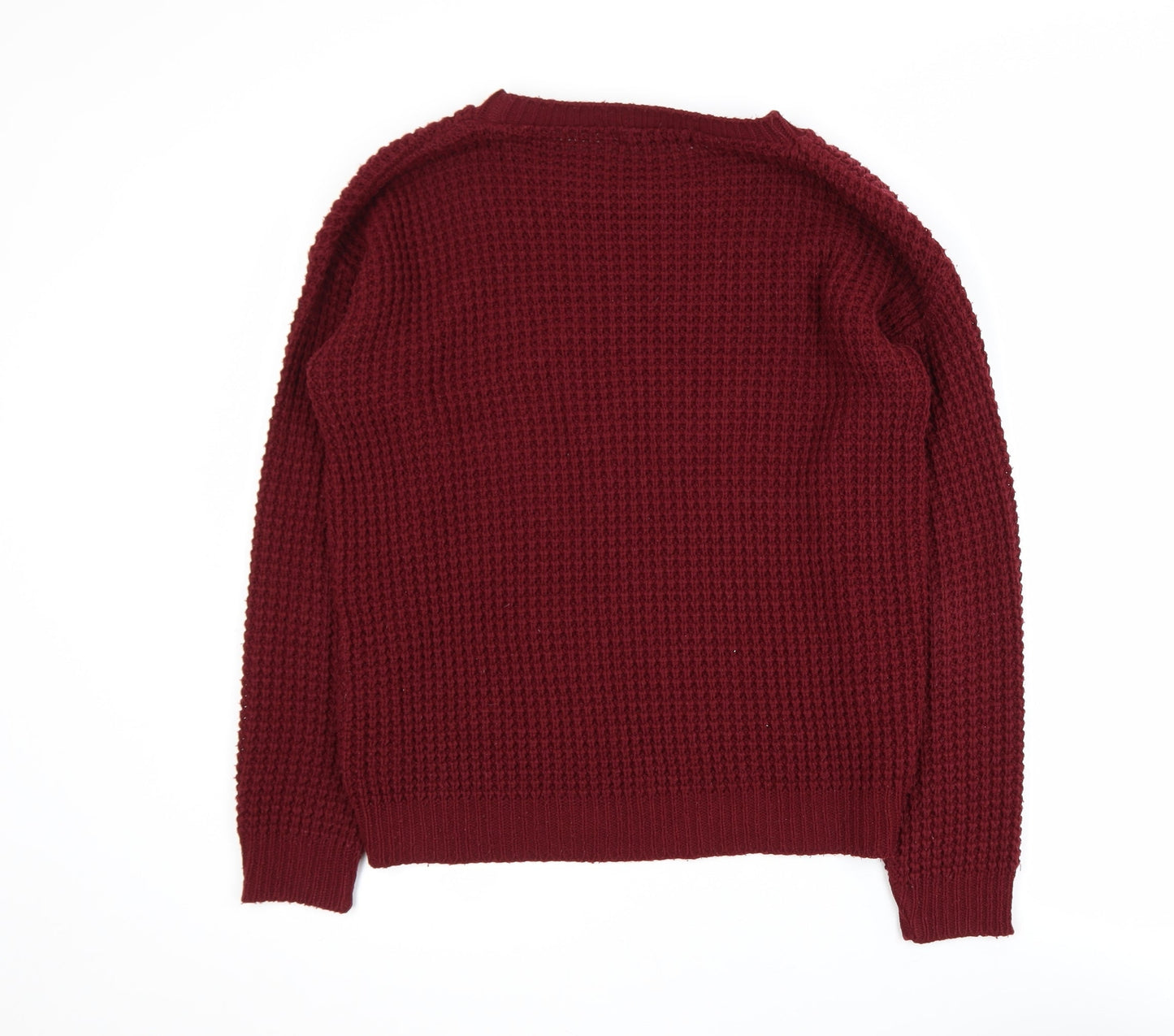 Womens UK Size M Boohoo Red Pullover Jumper