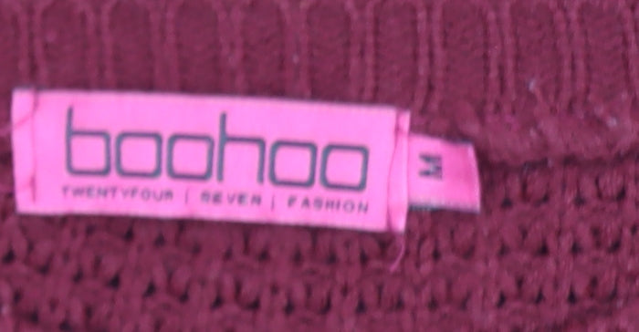 Womens UK Size M Boohoo Red Pullover Jumper